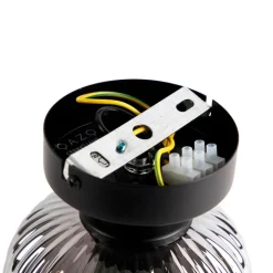 QAZQA Deckenleuchten|Wohnzimmerlampen*Art Deco Deckenleuchte schwarz mit Rauchglas - Banci