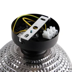 QAZQA Deckenleuchten|Wohnzimmerlampen*Art Deco Deckenleuchte schwarz mit Rauchglas - Kugel