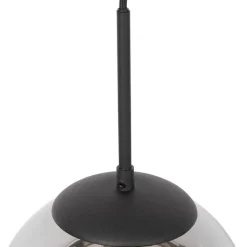 QAZQA Deckenstrahler|Aufbaustrahler*Art Deco hanglamp zwart met smoke glas incl. rail adapter 1-fase - Slimline Flore