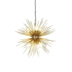 QAZQA Schlafzimmerlampen|Küchenlampen*Art Deco Hängelampe Gold 6-Licht - Besen