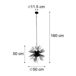 QAZQA Schlafzimmerlampen|Küchenlampen*Art Deco Hängelampe Gold 6-Licht - Besen