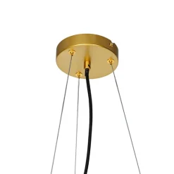 QAZQA Pendelleuchten|Wohnzimmerlampen*Art Deco Hängelampe Gold mit Rauchglas 12 Lichter - David