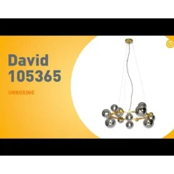 QAZQA Pendelleuchten|Wohnzimmerlampen*Art Deco Hängelampe Gold mit Rauchglas 12 Lichter - David