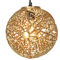 QAZQA Pendelleuchten|Wohnzimmerlampen*Art Deco Hängelampe Gold rund 3-flammig - Maro