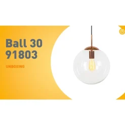 QAZQA Schlafzimmerlampen|Küchenlampen*Art Deco Hängelampe Kupfer mit Klarglas 30 cm - Ball 30