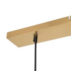 QAZQA Pendelleuchten|Wohnzimmerlampen*Art Deco Hängelampe Messing mit rosa Glas 3-Licht - Pallon Mezzi