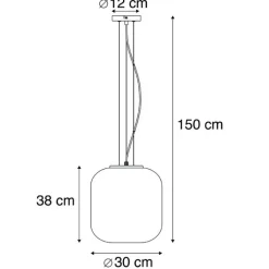 QAZQA Pendelleuchten|Wohnzimmerlampen*Art Deco Hängelampe Messing mit rosa Glas - Glückseligkeit