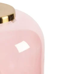 QAZQA Pendelleuchten|Wohnzimmerlampen*Art Deco Hängelampe Messing mit rosa Glas - Glückseligkeit