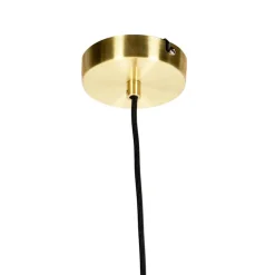 QAZQA Pendelleuchten|Wohnzimmerlampen*Art Deco Hängelampe Messing mit rosa Glas 33 cm - Pallon