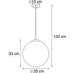 QAZQA Pendelleuchten|Wohnzimmerlampen*Art Deco Hängelampe Messing mit rosa Glas 33 cm - Pallon