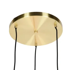 QAZQA Pendelleuchten|Wohnzimmerlampen*Art Deco Hängelampe Messing 45 cm 3-hellrosa - Pallon