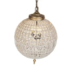 QAZQA Pendelleuchten|Wohnzimmerlampen*Art Deco Hängelampe mit Kristallen / Gold 50 cm - Kasbah
