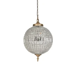 QAZQA Pendelleuchten|Wohnzimmerlampen*Art Deco Hängelampe mit Kristallen / Gold 50 cm - Kasbah