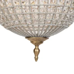 QAZQA Pendelleuchten|Wohnzimmerlampen*Art Deco Hängelampe mit Kristallen / Gold 50 cm - Kasbah