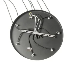 QAZQA Schlafzimmerlampen|Küchenlampen*Art Deco Hängelampe schwarz mit Goldglas 7-flammig - Pallon