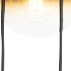 QAZQA Schlafzimmerlampen|Küchenlampen*Art Deco Hängelampe schwarz mit Goldglas 7-flammig - Pallon