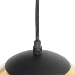 QAZQA Schlafzimmerlampen|Küchenlampen*Art Deco Hängelampe schwarz mit Goldglas 7-flammig - Pallon