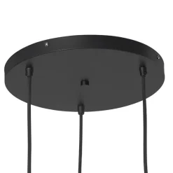 QAZQA Pendelleuchten|Wohnzimmerlampen*Art Deco Hängelampe schwarz 3-flammig mit Rauchglas - Busa