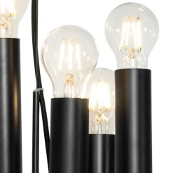 QAZQA Pendelleuchten|Wohnzimmerlampen*Art Deco Hängelampe schwarz 12-flammig - Tubi