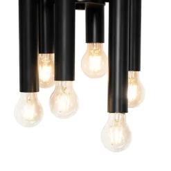 QAZQA Pendelleuchten|Wohnzimmerlampen*Art Deco Hängelampe schwarz 12-flammig - Tubi