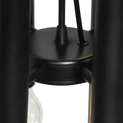 QAZQA Pendelleuchten|Wohnzimmerlampen*Art Deco Hängelampe schwarz 12-flammig - Tubi