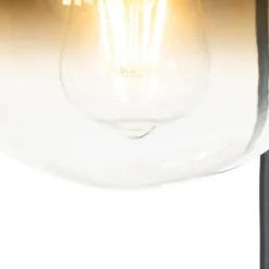 QAZQA Pendelleuchten|Wohnzimmerlampen*Art Deco Hängelampe schwarz mit Goldglas rund 3-flammig - Pallon