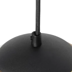 QAZQA Pendelleuchten|Wohnzimmerlampen*Art Deco Hängelampe schwarz mit Goldglas rund 3-flammig - Pallon