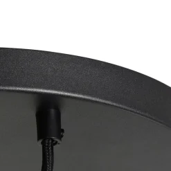 QAZQA Pendelleuchten|Wohnzimmerlampen*Art Deco Hängelampe schwarz mit Goldglas rund 3-flammig - Pallon