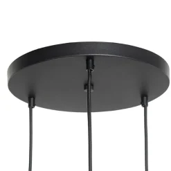 QAZQA Pendelleuchten|Wohnzimmerlampen*Art Deco Hängelampe schwarz mit Goldglas rund 3-flammig - Pallon