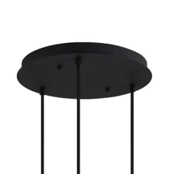 QAZQA Schlafzimmerlampen|Küchenlampen*Art Deco Hängelampe Schwarz mit Rauchglas 3-flammig - Douglass