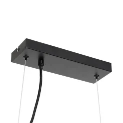 QAZQA Pendelleuchten|Wohnzimmerlampen*Art Deco Hängelampe schwarz mit braunem Glas 8 Lichter - David