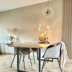 QAZQA Schlafzimmerlampen|Esszimmerlampen*Art Deco Hängelampe schwarz mit Glas 8-Licht - Uvas