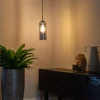 QAZQA Schlafzimmerlampen|Küchenlampen*Art Deco Hängelampe schwarz mit Rauchglas - Laura