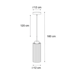 QAZQA Schlafzimmerlampen|Küchenlampen*Art Deco Hängelampe schwarz mit Rauchglas - Laura