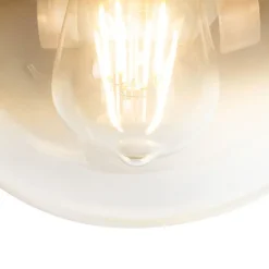 QAZQA Pendelleuchten|Wohnzimmerlampen*Art Deco Hängelampe schwarz mit Goldglas 20 cm - Pallon
