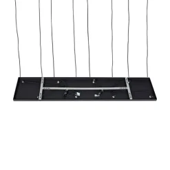 QAZQA Schlafzimmerlampen|Küchenlampen*Art Deco Hängelampe schwarz mit Bernsteinglas 8-flammig - Hanne