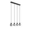 QAZQA Küchenlampen|Esszimmerlampen*Art Deco Hängelampe schwarz mit Rauchglas länglich 4-flammig - Vidro