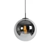 QAZQA Schlafzimmerlampen|Küchenlampen*Art Deco Hängelampe schwarz mit Rauchglas 30 cm - Pallon