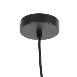 QAZQA Schlafzimmerlampen|Küchenlampen*Art Deco Hängelampe schwarz mit Rauchglas 30 cm - Pallon