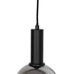 QAZQA Pendelleuchten|Wohnzimmerlampen*Art Deco Hängelampe schwarz mit Rauchglas 4-flammig - Josje