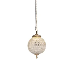 QAZQA Pendelleuchten|Wohnzimmerlampen*Art Deco Hängelampenkristall mit Gold 35 cm - Kasbah