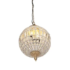 QAZQA Pendelleuchten|Wohnzimmerlampen*Art Deco Hängelampenkristall mit Gold 35 cm - Kasbah