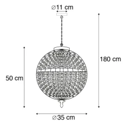 QAZQA Pendelleuchten|Wohnzimmerlampen*Art Deco Hängelampenkristall mit Gold 35 cm - Kasbah