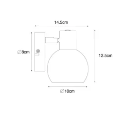 QAZQA Wandstrahler|Deckenstrahler*Art Deco Spot Gold mit grünem Glas - Vidro