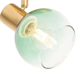 QAZQA Wandstrahler|Deckenstrahler*Art Deco Spot Gold mit grünem Glas - Vidro