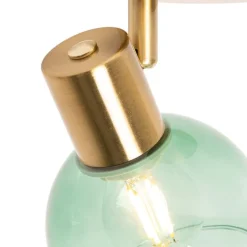 QAZQA Wandstrahler|Deckenstrahler*Art Deco Spot Gold mit grünem Glas - Vidro