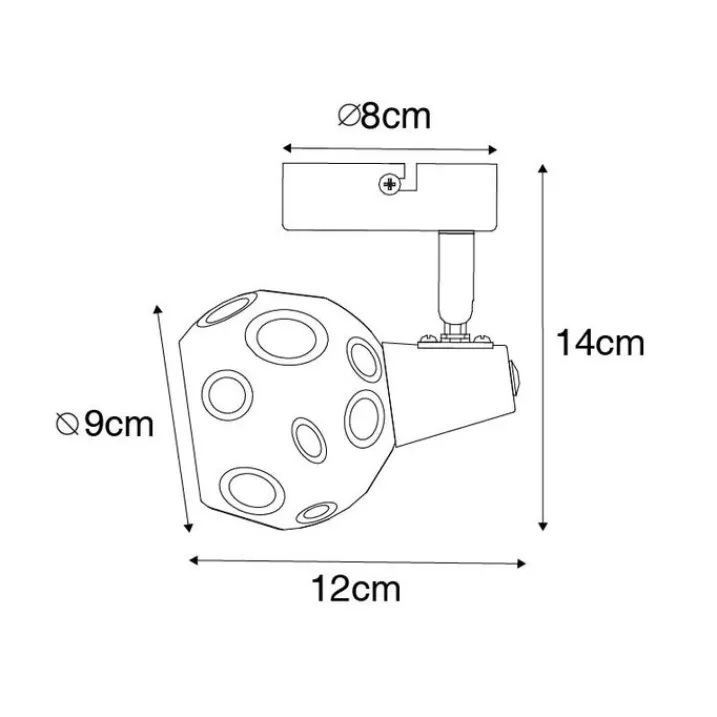 QAZQA Deckenleuchten|Wohnzimmerlampen*Art Deco Spot Gold mit Rauchglas - Vidro