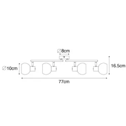 QAZQA Schlafzimmerlampen|Küchenlampen*Art Deco Spot Gold mit rosa Glas 4-flammig - Vidro