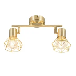 QAZQA Deckenstrahler|Aufbaustrahler*Art Deco Spot Messing dreh- und neigbar - Mosh 2