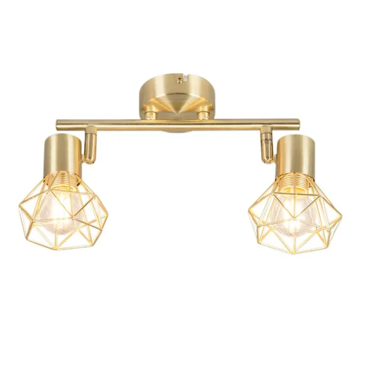 QAZQA Deckenstrahler|Aufbaustrahler*Art Deco Spot Messing dreh- und neigbar - Mosh 2